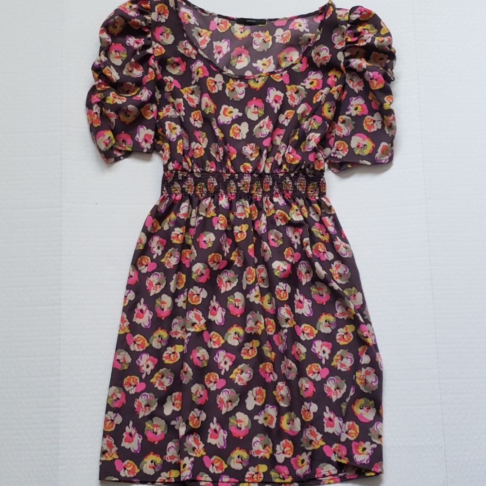 🌻Floral Mauve Soprano Short Sleeve Dress